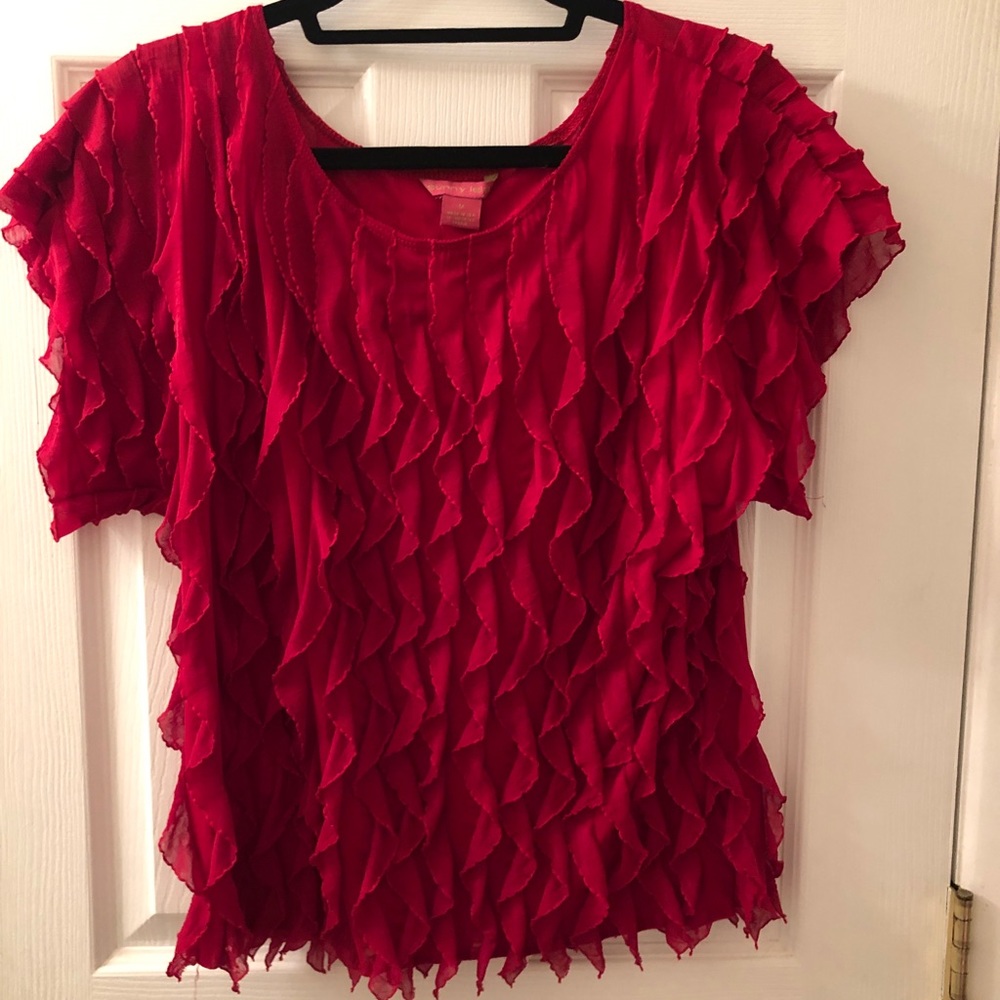 Red ruffled galore! Size Medium